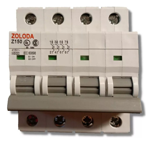 Termica Tetrapolar 4x10 A Zoloda Termomagnetica 4x10a