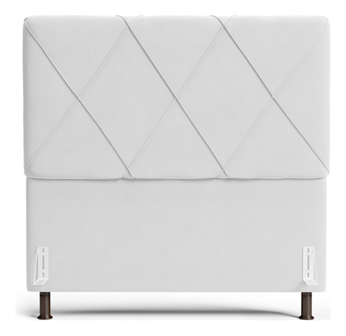 Cabeceira Cama Box Casal King Size Mel 195cm Corino Branco