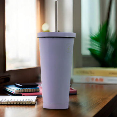 Vaso Térmico De Acero Inoxidable Portátil 710 Ml Antiderrame Color Morado Vaso Termo