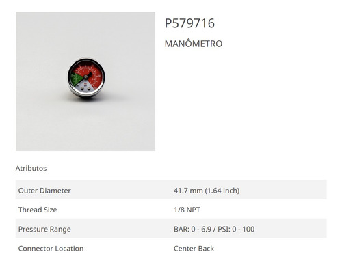 Indicador Donaldson P579716 / P563298 / Mst100 / Elm5200047