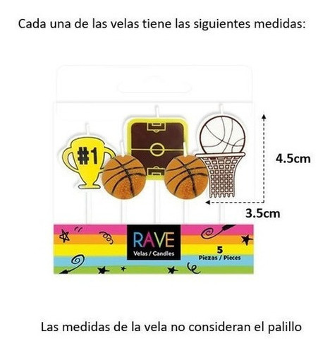 Vela Basquet Ball Fiesta Mesa Dulces Pastel Tematica 