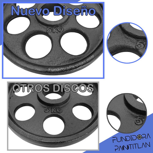 Par Discos 5 Kg C/u (2 Piezas) Entrada Dos Pulgada 10kg T-ivanko