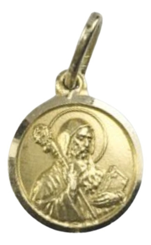 Medalla San Benito Oro 18k Doble Faz 13 Mm. Garantía Promo