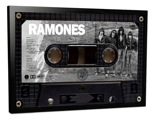 Cuadro Cassette Lamina Poster Ramones 1976 Punk Retro 60x40