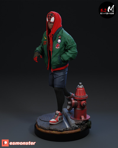 Miles Morales Impresso Em Resina E Pintado Com Aerógrafo.