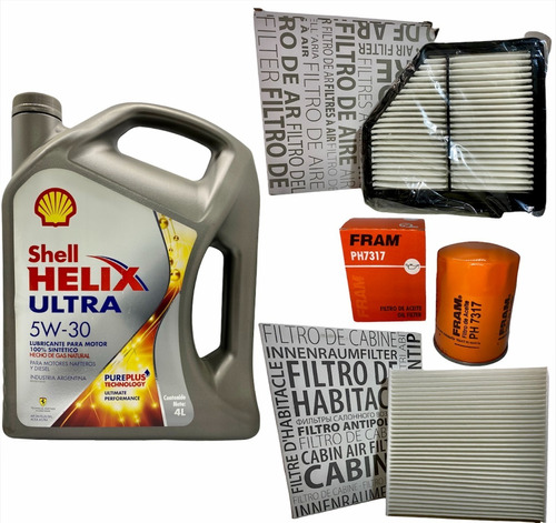 Kit 3 Filtros Honda Hrv 1.8 Y Aceite Sintetico Shell 5w30