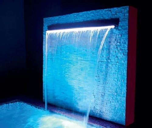 Cascata P/ Piscina 60cm Com Iluminação Led Rgb+comando Wifi