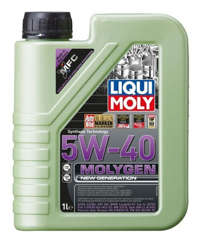 Aceite Liqui Moly 5w40 Molygen Sintético X 1 L