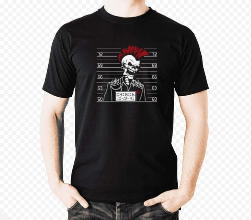 Camiseta De Calavera Punk Prisionera Excelente Skpalace