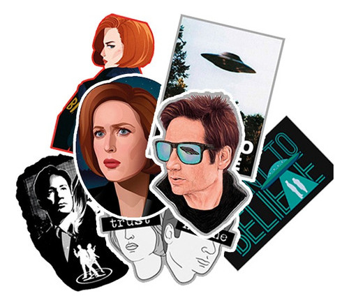 Pack Stickers Vinilo X-files Expedientes X Apum