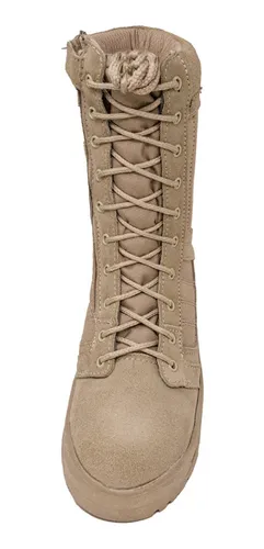 Botas Tipo Swat Ligera 100 Piel Militares Trabajo Kaki Negr