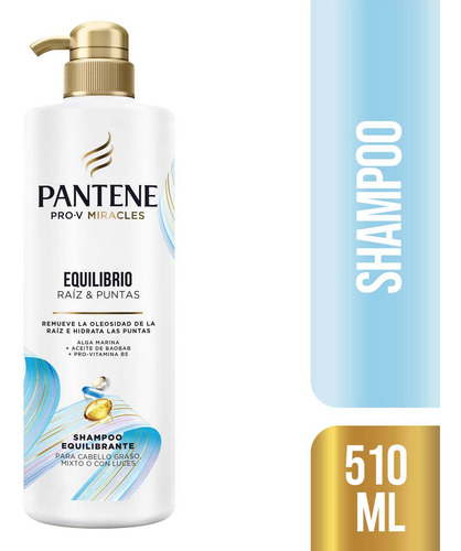 Shampoo Pantene Equilibrio Raíz Y Puntas Cabello Graso 510ml