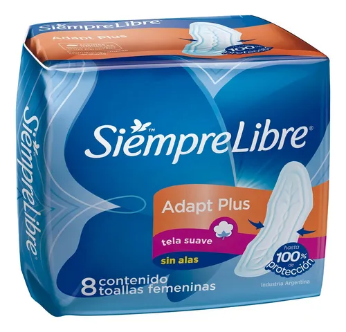 Toalla Simpre Libre Adapt Sin Alas 8 Unidades