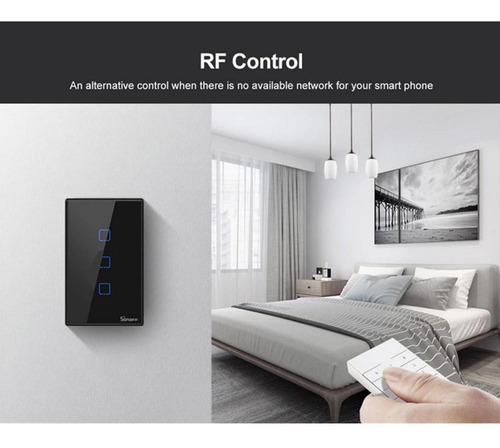 Imagen 5 de 6 de Sonoff T3 Interruptor Pared 1 Botón Wifi Y 433 Mhz Macrotec