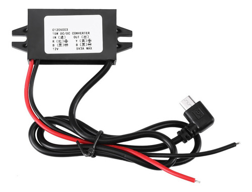 Dc-dc 12v A 5v 3a Convertidor Micro Usb Reductor De Voltaje