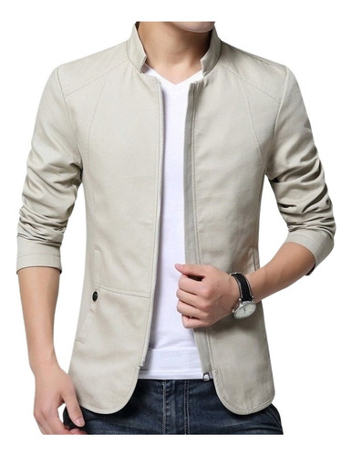 Blazer Chamarra De Algodón Con Cuello Alto Casual Para Hombr