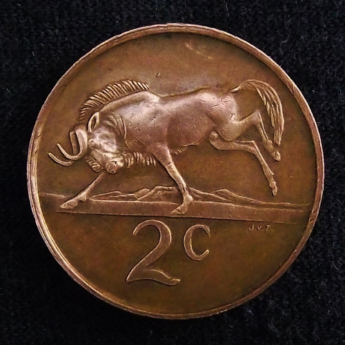 Sudáfrica 2 Cents 1988 Excelente Km 83 Fauna Ñu