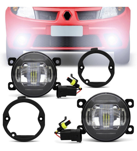 Par Farol Milha 3 Leds Drl Sandero 08 A 18 Auxiliar Neblina