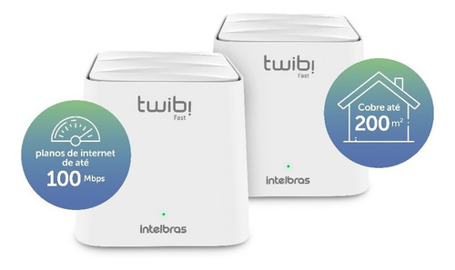 Imagem 2 de 5 de Roteador Kit Twibi Fast Intelbras Branco