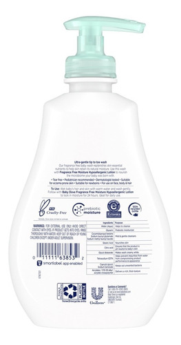 Baby Dove Jabón Corporal Pies A Cabeza Piel Sensible 400ml