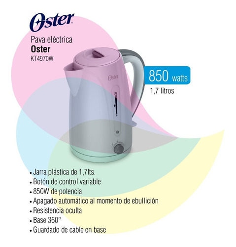 Pava Electrica Oster Con Regulador Kt4970w