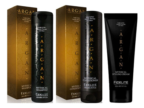 Fidelité Kit Argan Shampoo + Acondicionador +crema De Peinar