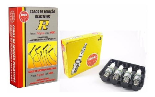 Jogo Cabos + Velas Ngk Motor Cht 1.0 1.6 Gol Voyage Quadrado