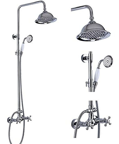 Cuarto De Baño Accesorio De Ducha Polish Chrome 8 Pulgadas