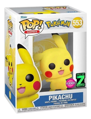 Funo Pop Games 553 Pikachu Flocked Zaavi Pokemon