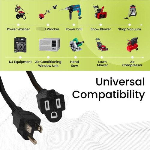 Cable De Extensión Gogreen Power Gg-13850bk 14/3 50 Pies Neg
