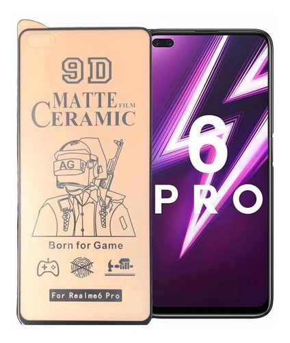 Vidrio Cerámica Matte Para Realme 6 Pro Antihuella 