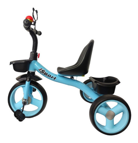 Triciclo Para Niños Infantil Con Canasto Salpicadera Espejo Color Azul