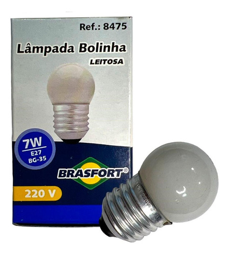 Lampada Bolinha Brasfort 7wx220v. Leitosa - Kit C/25 Peca