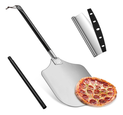 Espátula De Aluminio Para Pizza Con Mango Largo 30 Cm