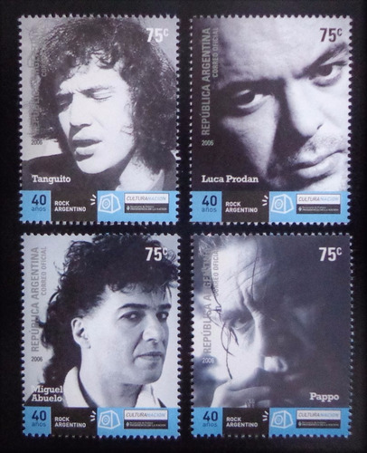 Argentina, Serie Gj 3570-73 Rock Nacional 2006 Mint L10227