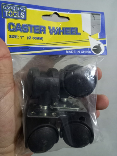 Imagen 2 de 2 de Pack 4 Ruedas Para Muebles De 1 Pulgada Gitaroria Base Metal