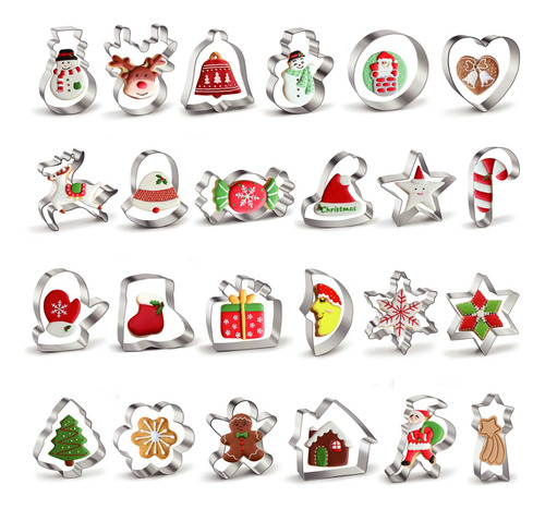 Moldes Para Galletas Navidad De Acero Inoxidable, Juego