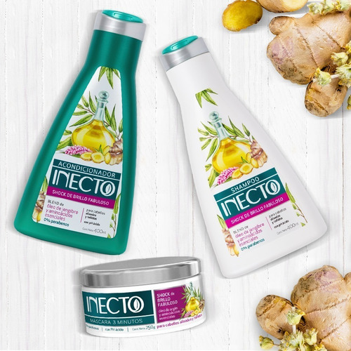 Set Shampoo Acondicionador 400 200ml Y Mascara Inecto Shock