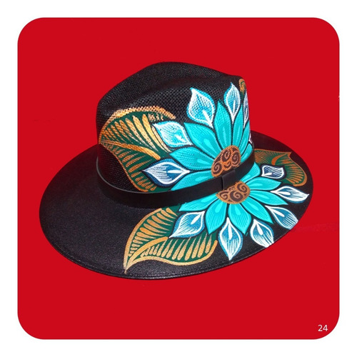 Imagen 3 de 5 de Elegante Sombrero Artesanal Pintado A Mano Varios Modelos 3