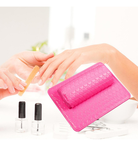 Pu Cuero Nail Art Mesa Almohada Uñas Manicura Mano Almohada