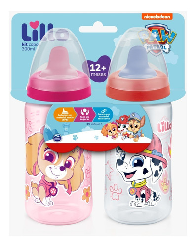 Lillo Copo Disney Kit Evolução Patrulha Canina - Rosa