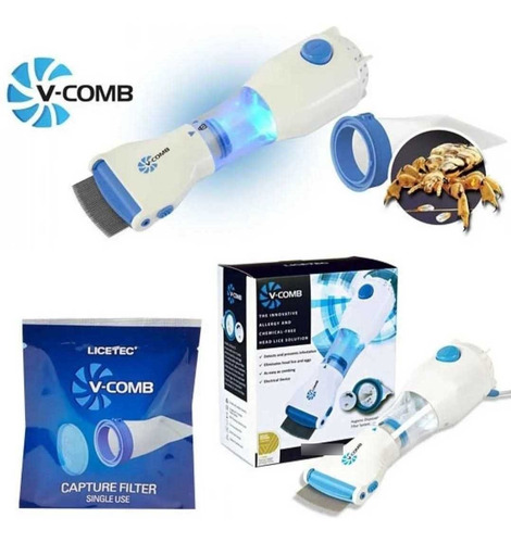 Imagen 2 de 10 de Cepillo Aspirador Saca Piojos Y Liendres + 3 Filtros