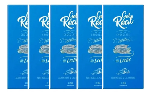 Get Real Chocolate C/leche C/cacao Organico X 5 Unidades