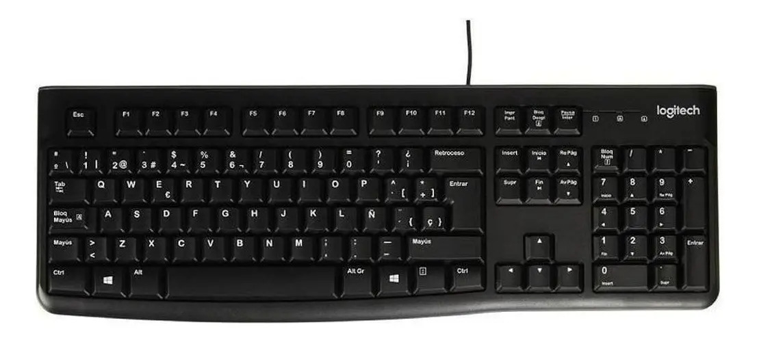 Teclado Logitech K120 Qwerty Español España Color Negro