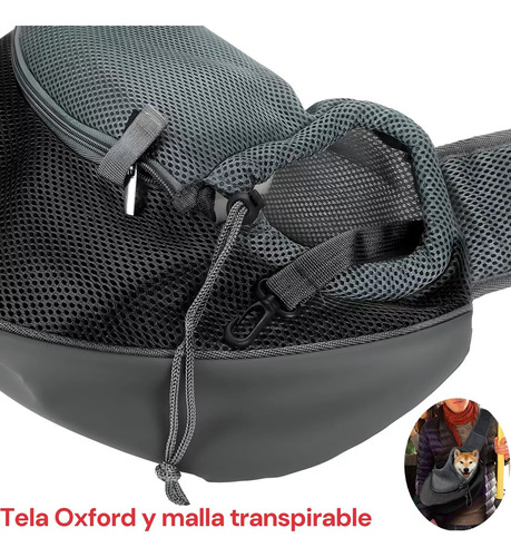 Bolso Bandolera Transporte Cómodo Para Mascotas Perros Gatos Gris