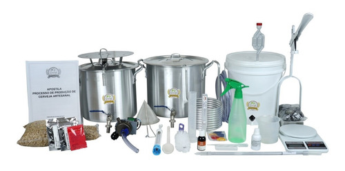 Kit Cervejaria Artesanal 10l Bomba Aço Inox 304 Com Insumos