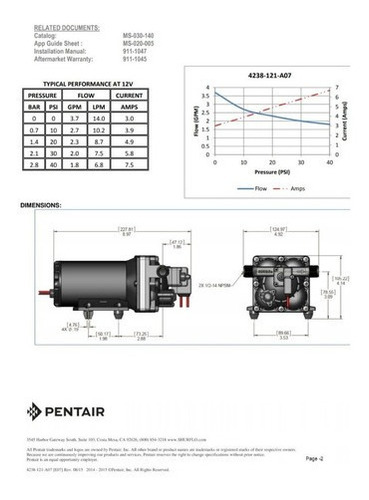 Bomba Automática Pressurizadora P/ Agua Salgada 3.5 Gpm 12v