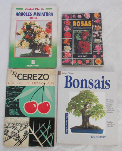 4 Libros,  El Cerezo, Rosas, Arboles Miniatura, Bonsais,