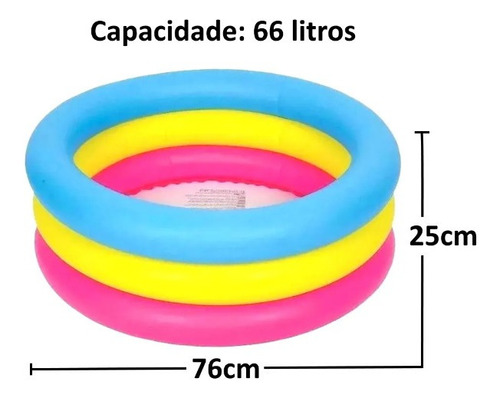 Piscina Para Bebe Banheira Inflável Infantil Vinil Colorido