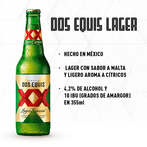 Cerveza Dos Equis Lager 355ml Botella Pack De 24